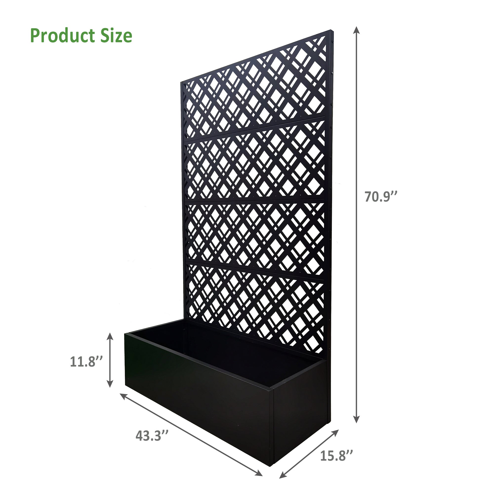 Garden Arch with Lockable Gate - Black