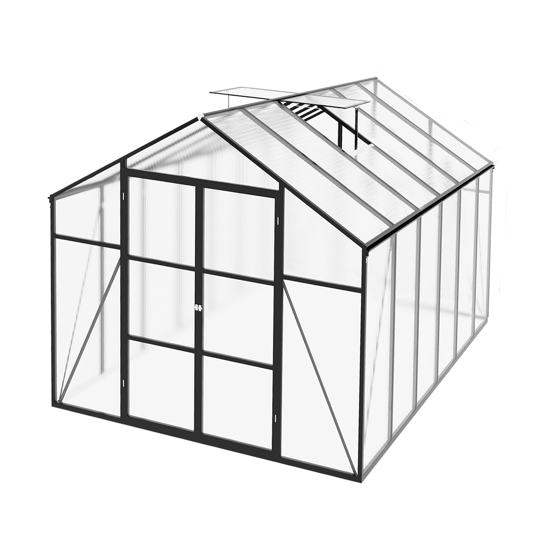 Outluma 8 x 12 Aluminum Greenhouse with Raised Base