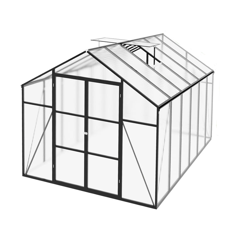 Outluma 8 x 12 Aluminum Greenhouse with Raised Base