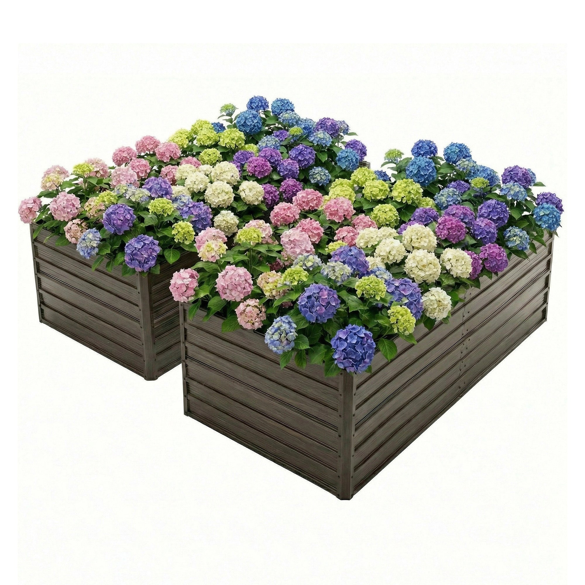 8x4 Woodgrain Galvanized Raised Garden Bed - Walnut