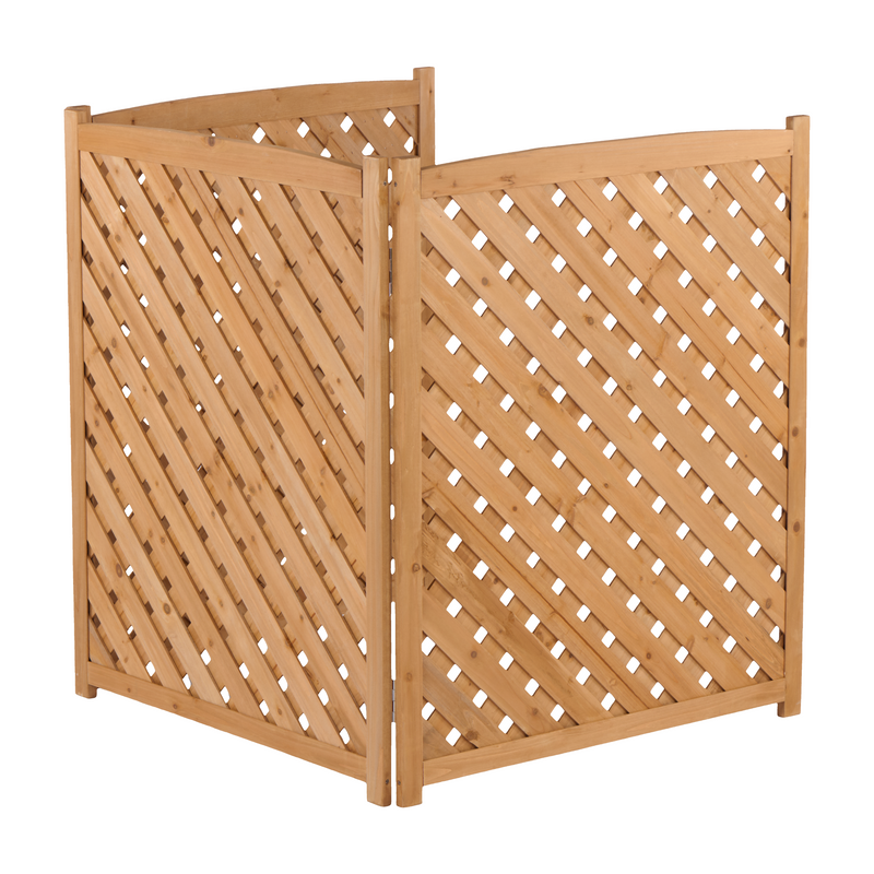 Outluma 3-Panel Wood AC Privacy Fence - Light Brown