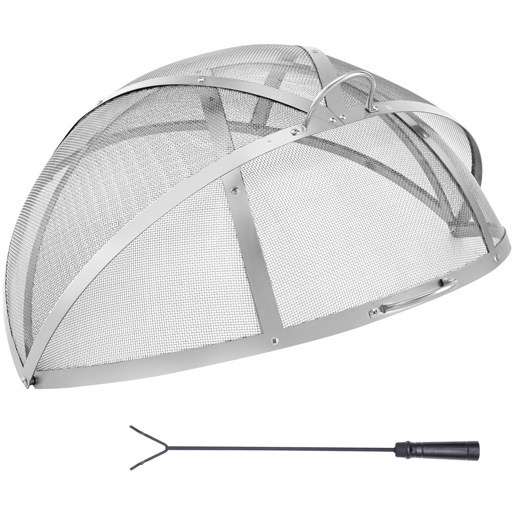 Stainless steel fire pit spark screen lid