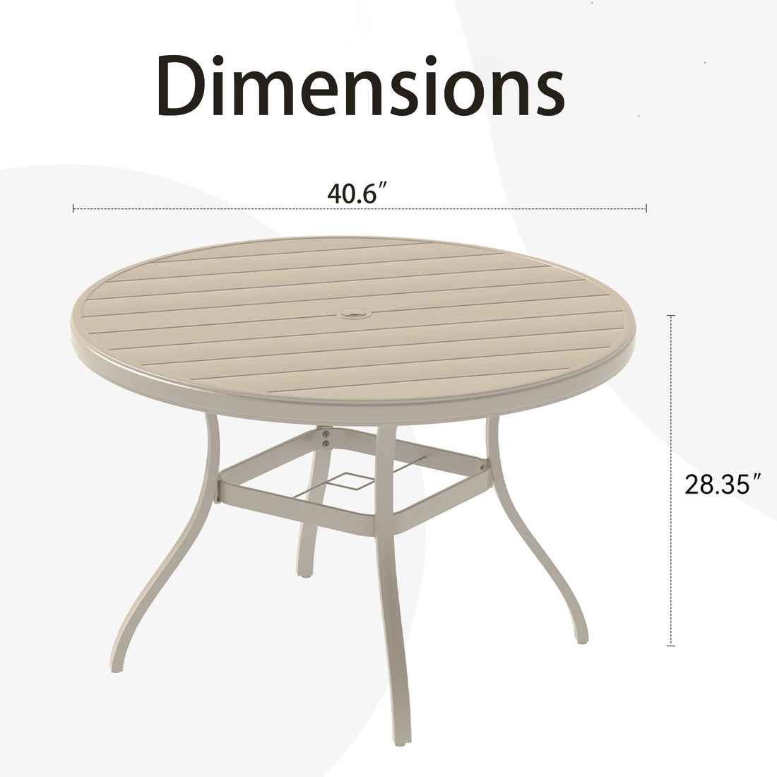 Outluma Round Metal Patio Dining Table - Sandstone