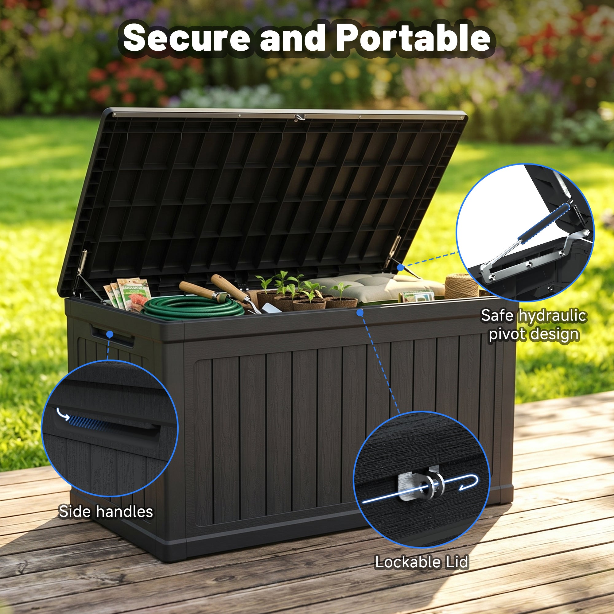 230 Gallon XXL Deck Box detail