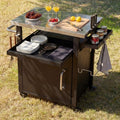 39.5-Inch Outdoor Grill Prep Cart with Weather Cover - Outluma