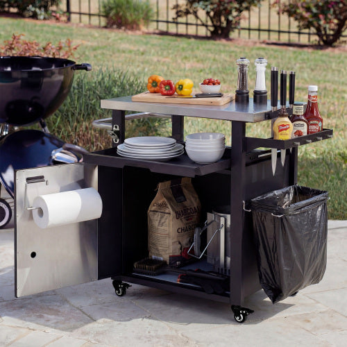 39.5-Inch Outdoor Grill Prep Cart with Weather Cover - image 2