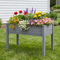 Elevated Wood Garden Bed with Legs - Grey Large