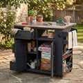 TOPMAX Extendable Outdoor Kitchen Island - Black