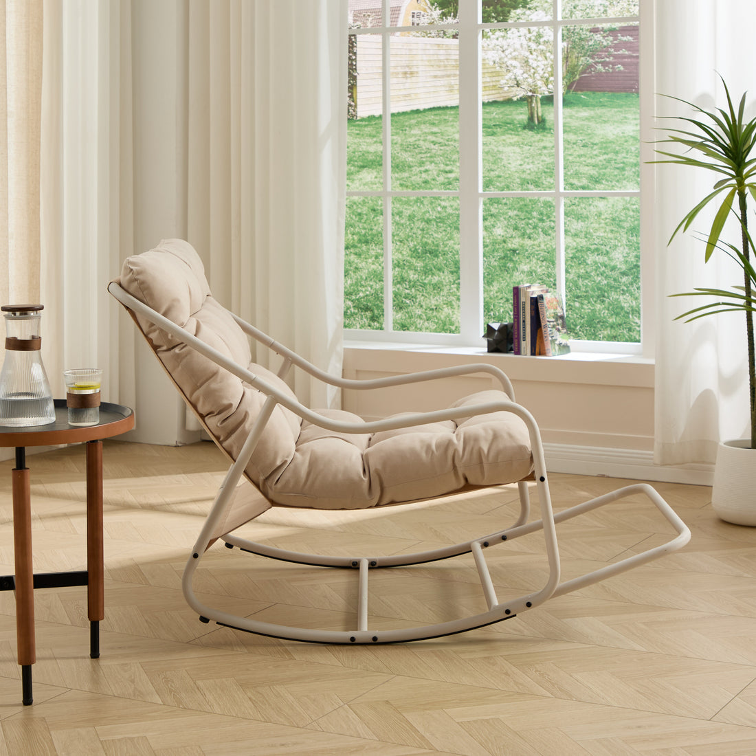 Outluma Cushioned Outdoor Rocking Chair - Beige