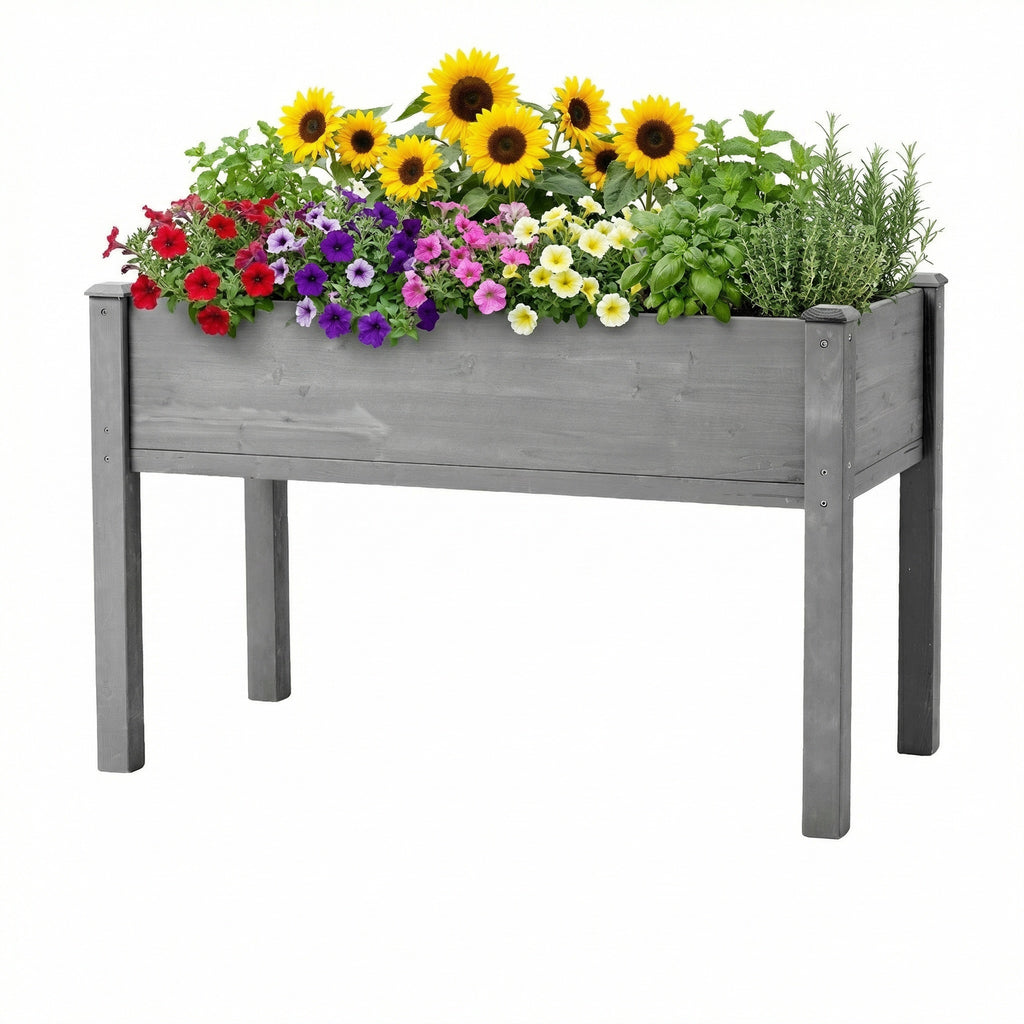 Elevated Wood Garden Bed Large detail
