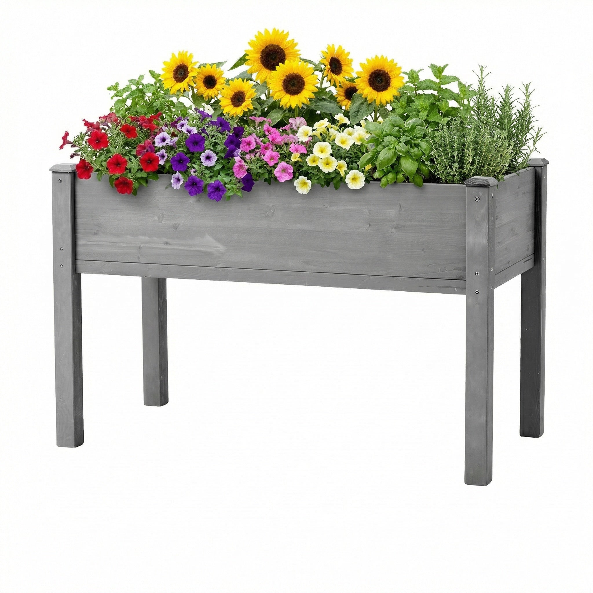 Elevated Wood Garden Bed Large detail