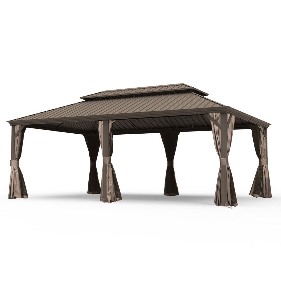 Outluma 14 x 24 Hardtop Gazebo with Curtains and Netting