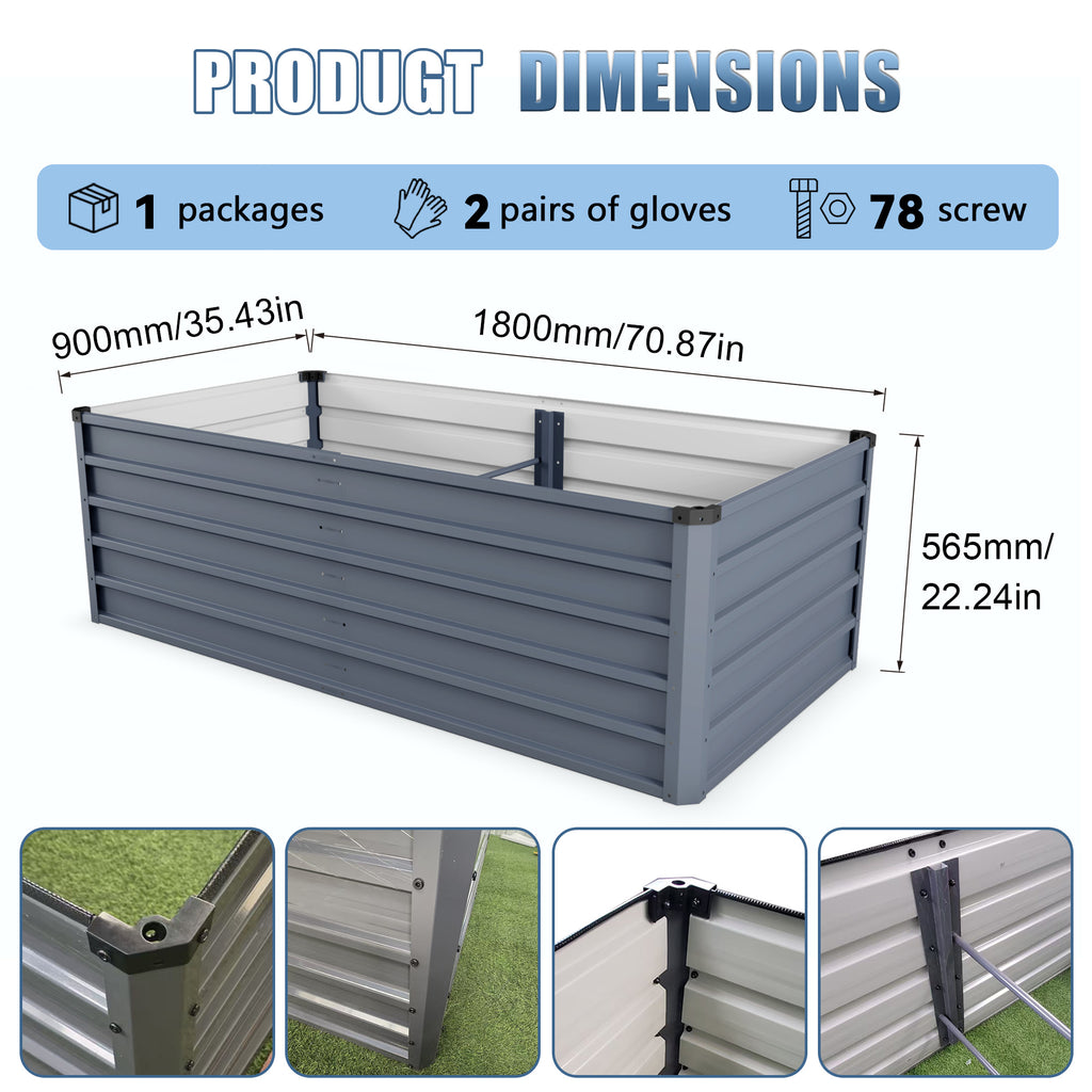 Galvanized Raised Garden Bed detail