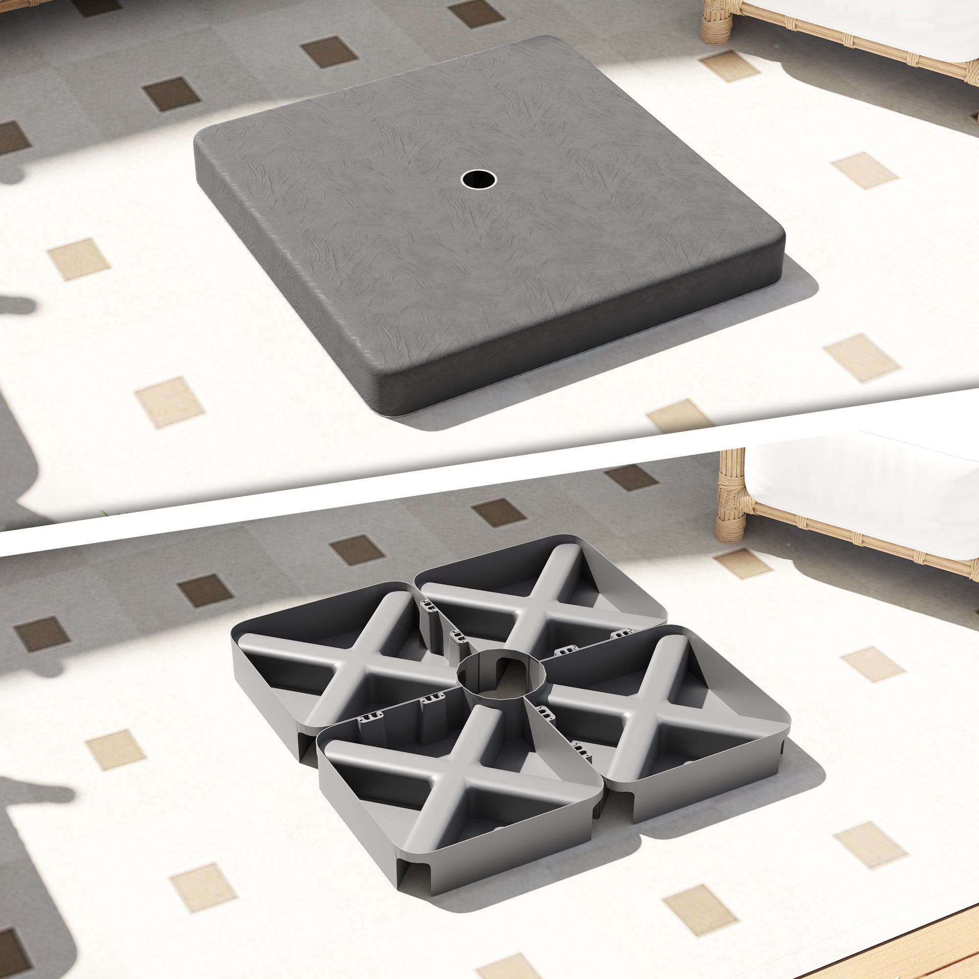 Cantilever Umbrella Base Weight Set with Cover