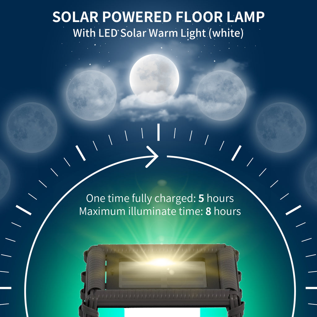 Solar Rattan Floor Lantern detail