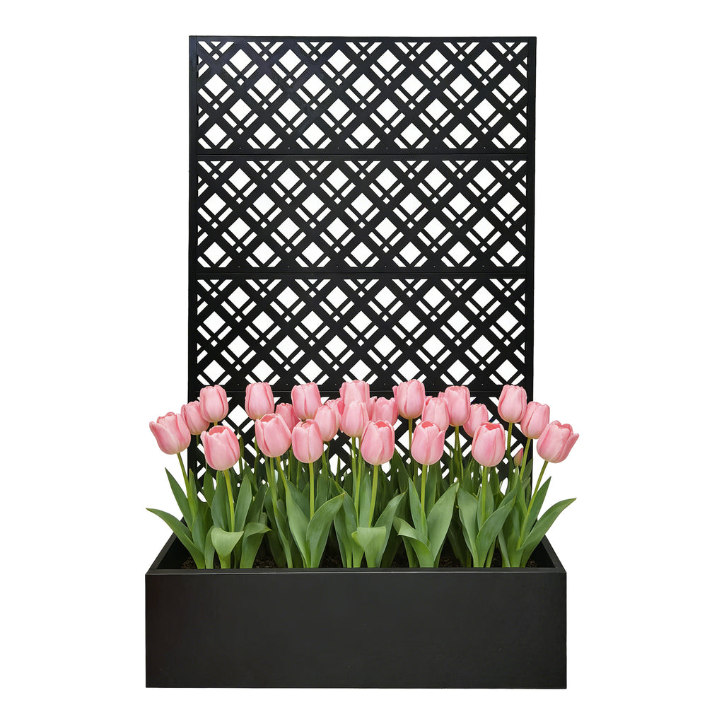 Tall Trellis Planter Box - Black Iron