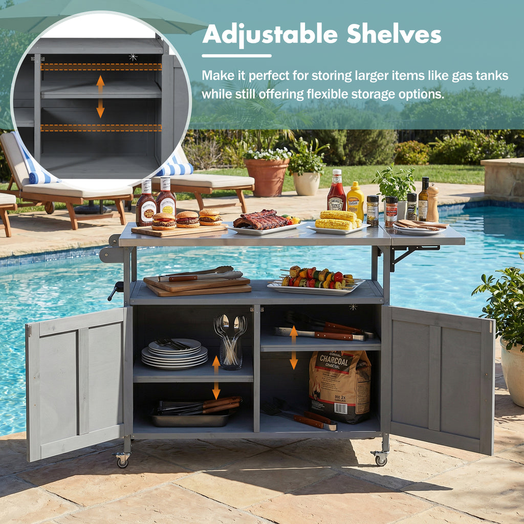 Foldable Cooking Island with Sink detail
