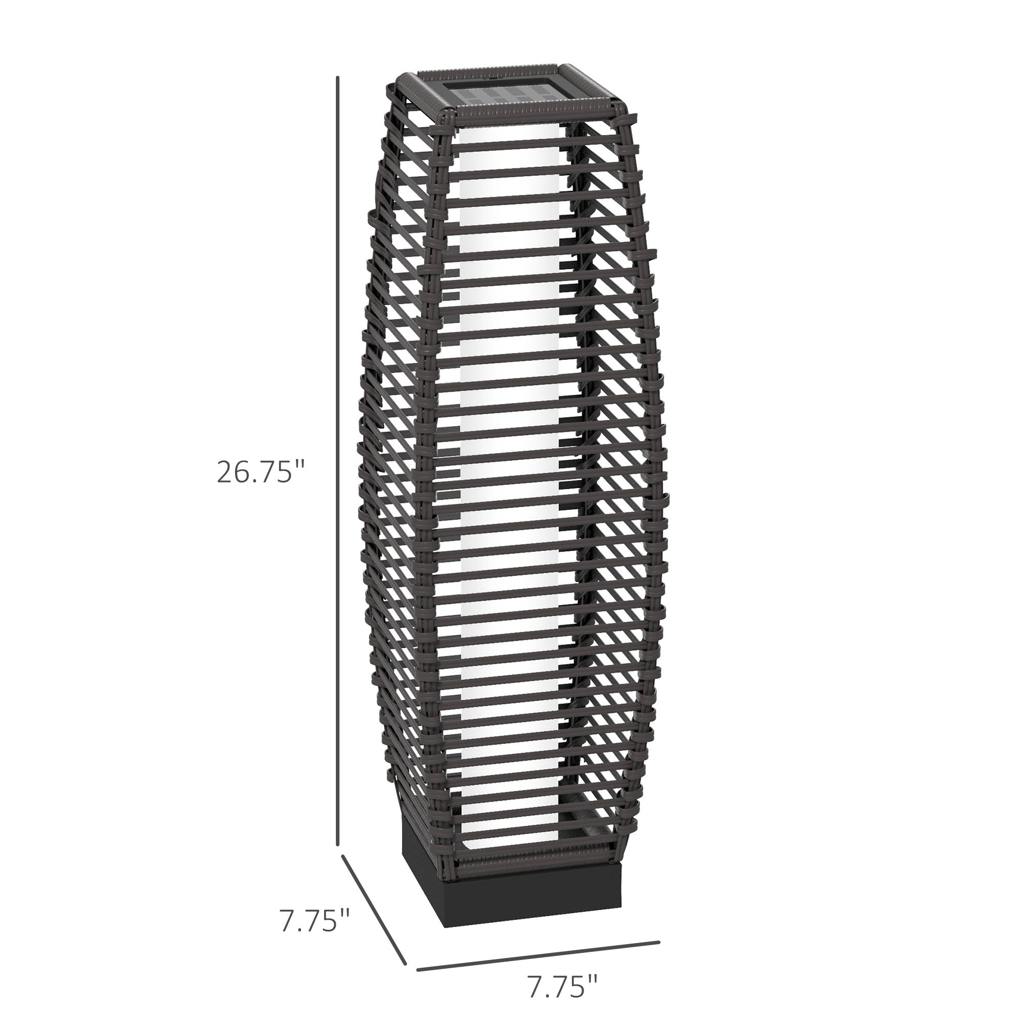 Solar Rattan Floor Lantern detail