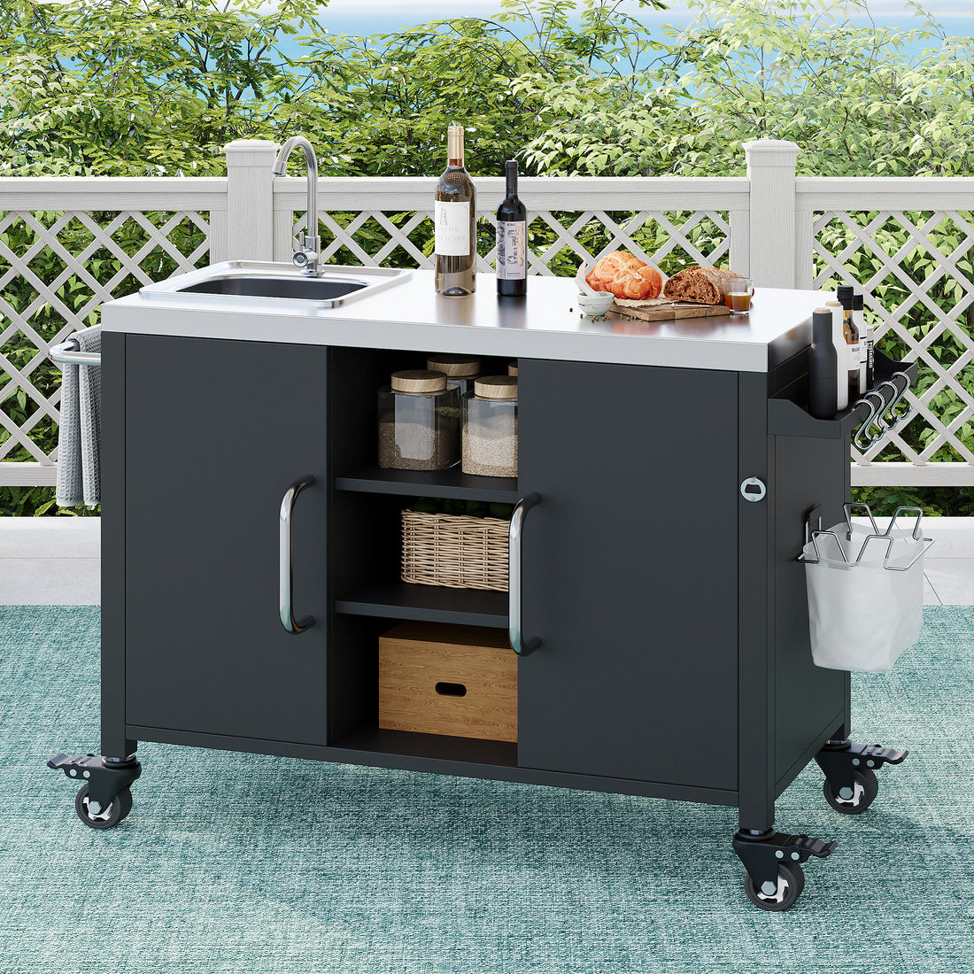 Outluma 55.5 in Outdoor Kitchen Island with Sink