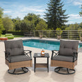 3-Piece Outdoor Swivel Rocker Chair Set - Default Title