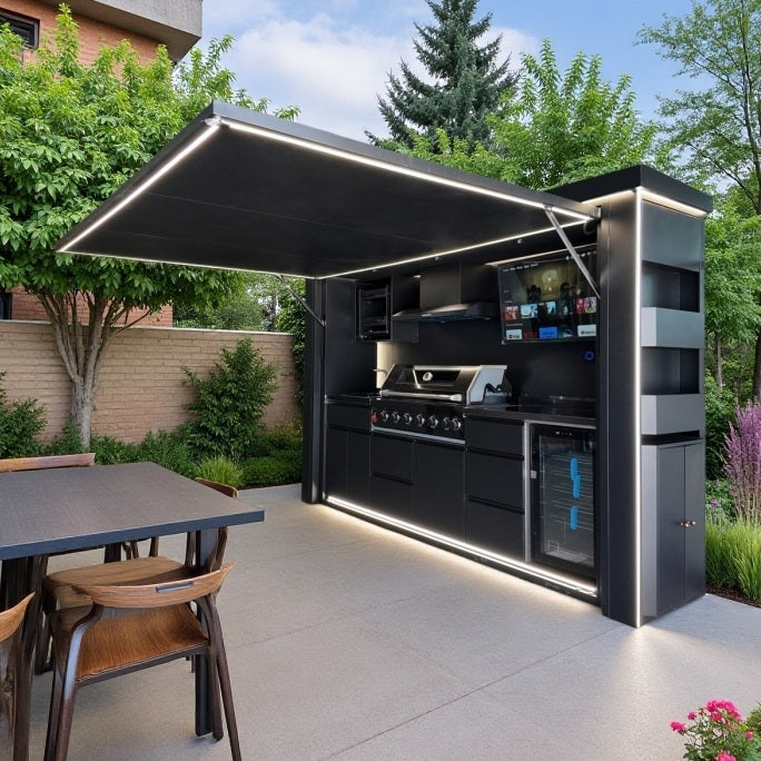 Smart BBQ Pod A-Ultra — Large Outdoor Kitchen with 42" TV