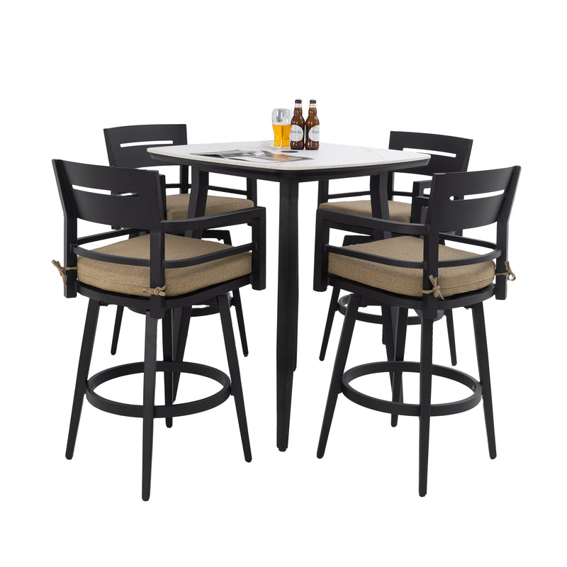 Outluma 5-Piece Sintered Stone Patio Bar Set