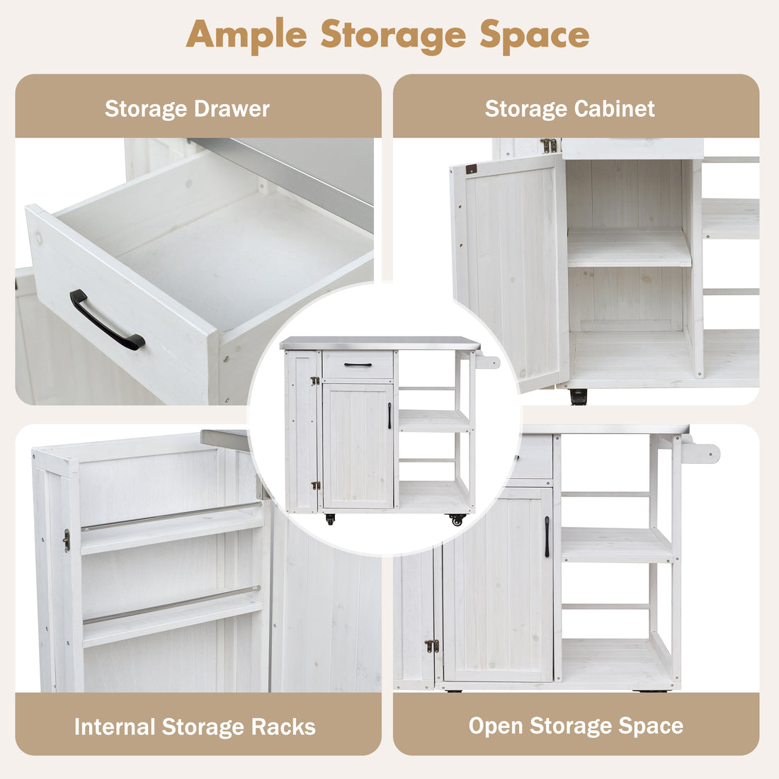 Outluma White Fir Wood Outdoor Prep Station