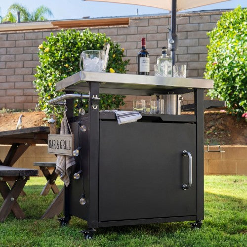 39.5-Inch Outdoor Grill Prep Cart with Weather Cover - image 3