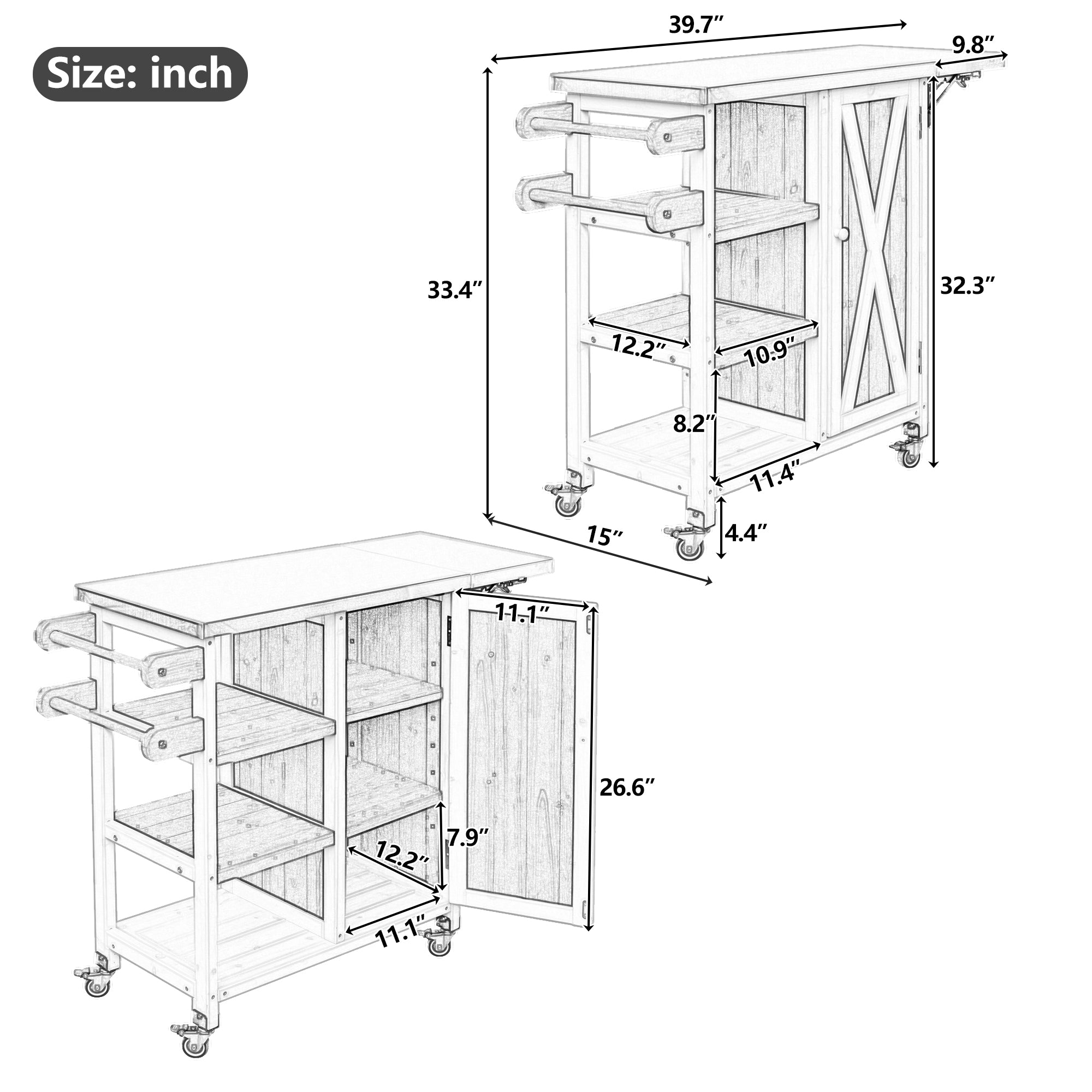 Foldable Outdoor Prep Station detail