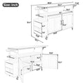 Foldable Cooking Island with Sink - Grey