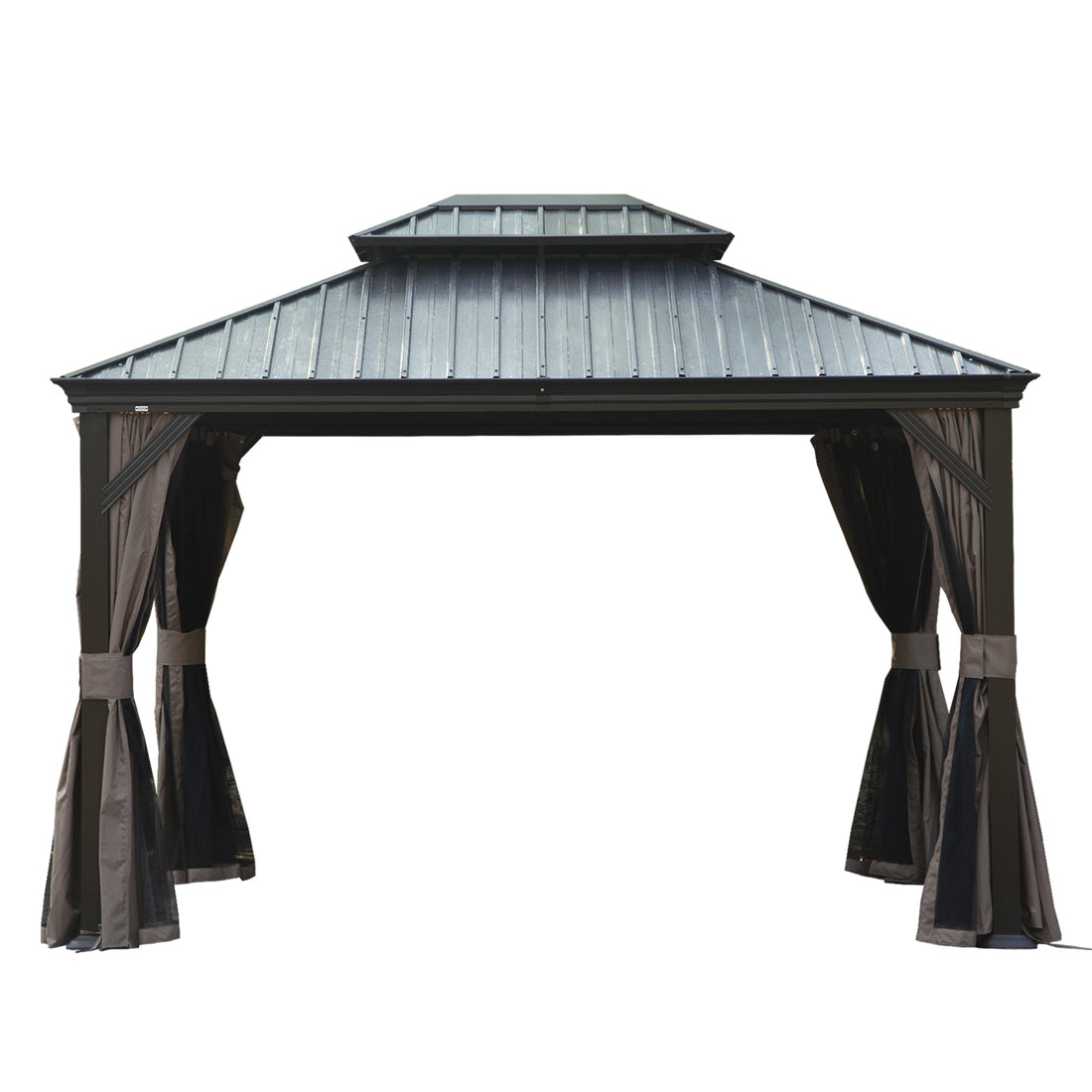 Outluma 12 x 14 Hardtop Gazebo with Curtains and Netting