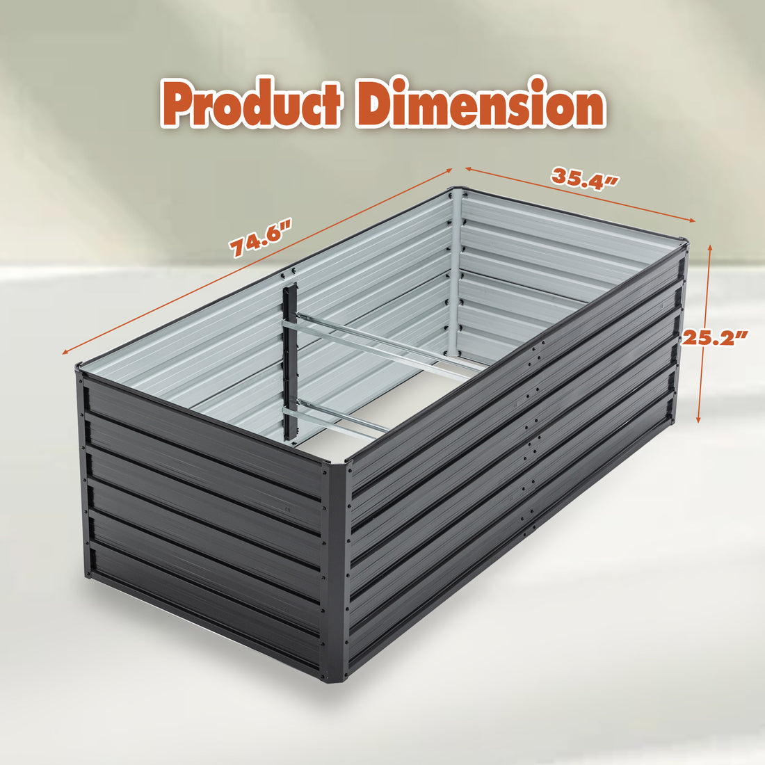 Outluma 6' x 3' Galvanized Metal Raised Garden Bed