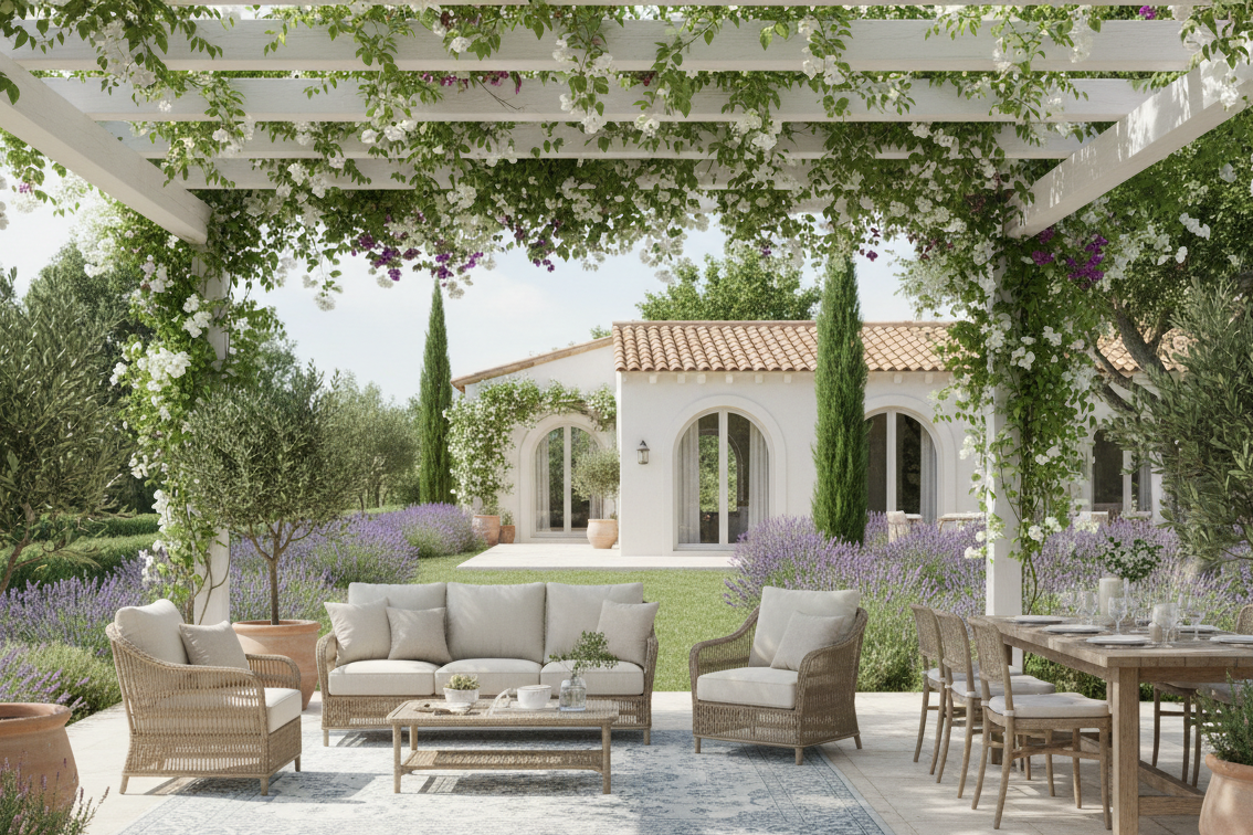 Beige Wicker Mediterranean