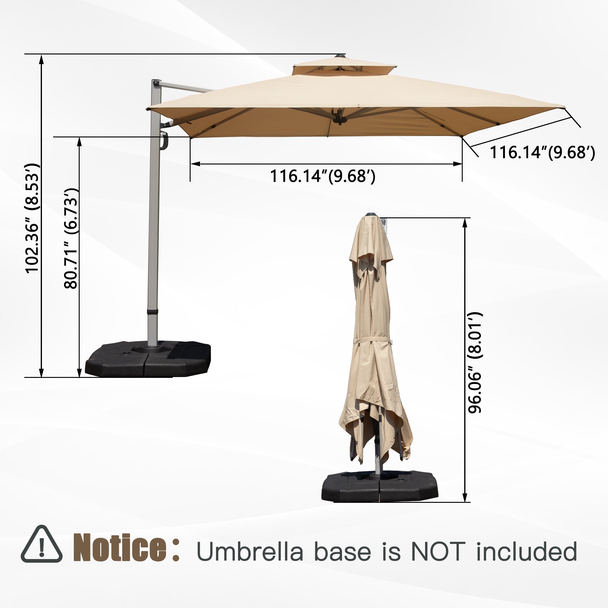 Square Cantilever Umbrella detail