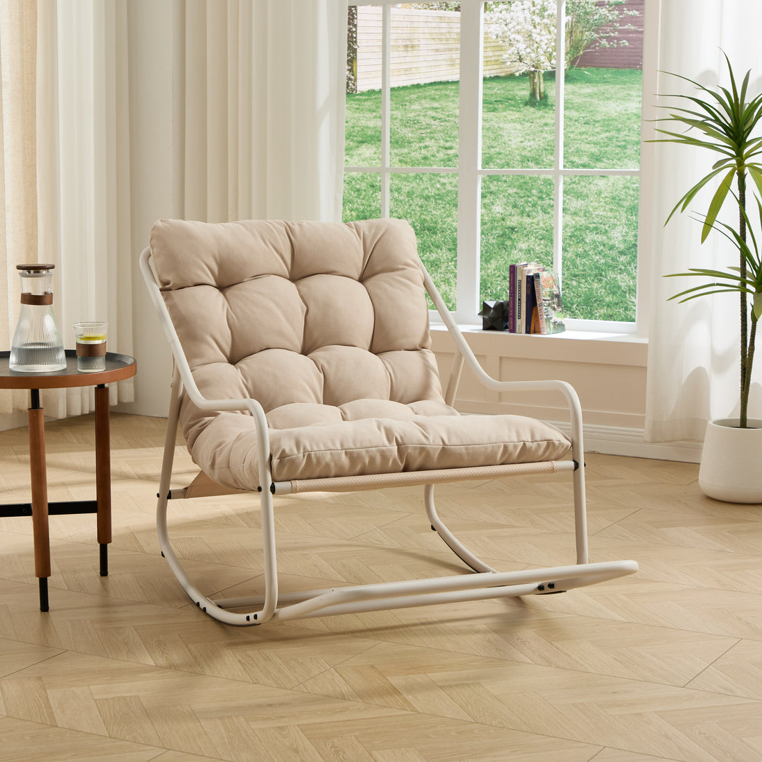 Outluma Cushioned Outdoor Rocking Chair - Beige