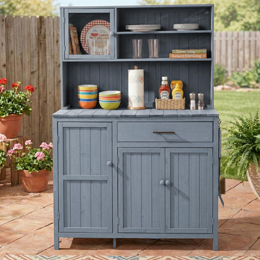 Potting Bench with Hutch detail