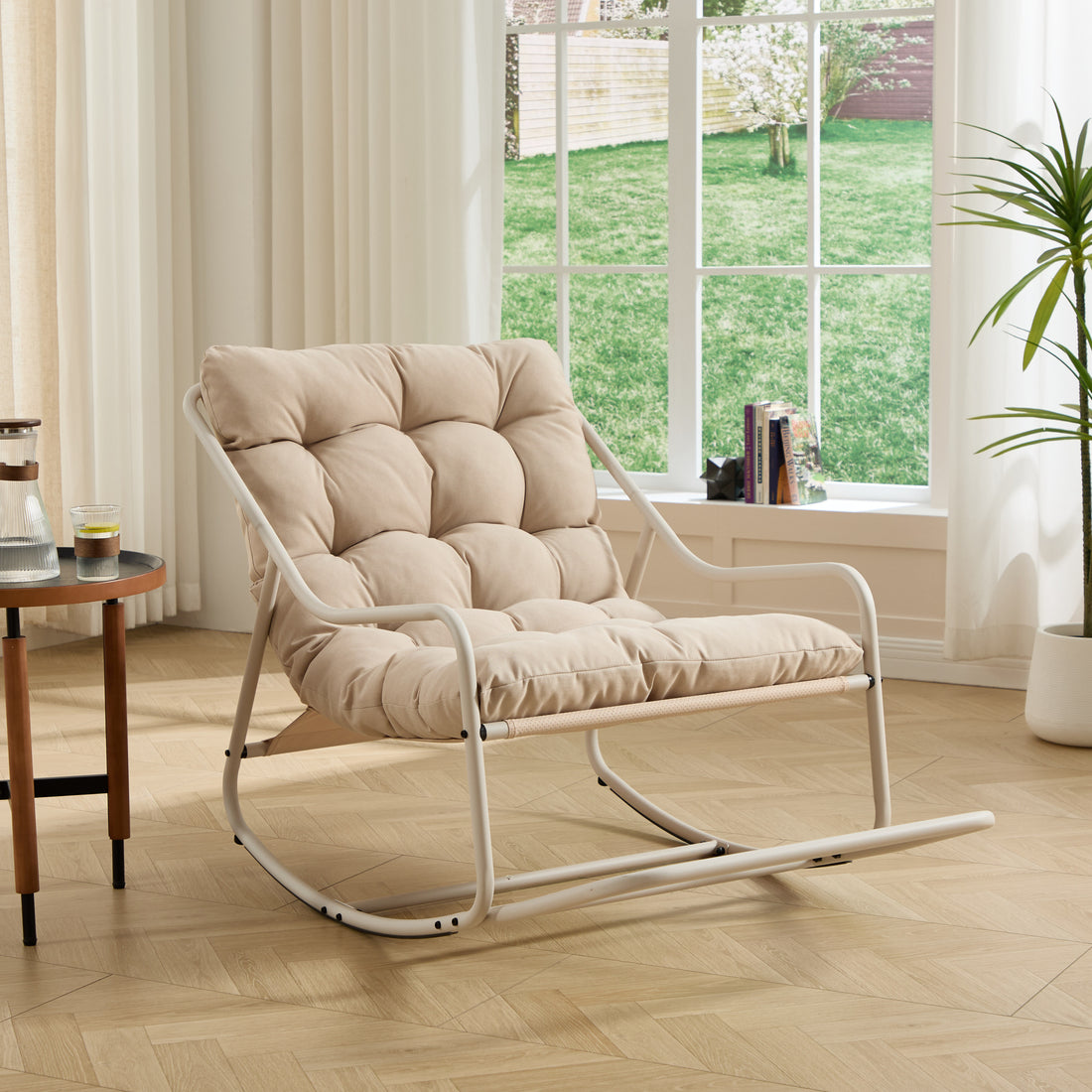 Outluma Cushioned Outdoor Rocking Chair - Beige