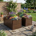2-Pack Tall Raised Garden Bed Kit - Walnut