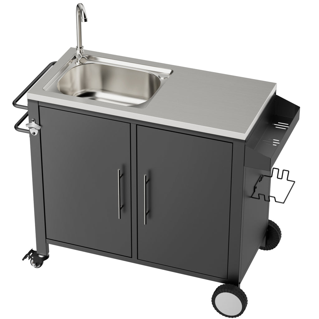 Grill cart spice rack and accessories