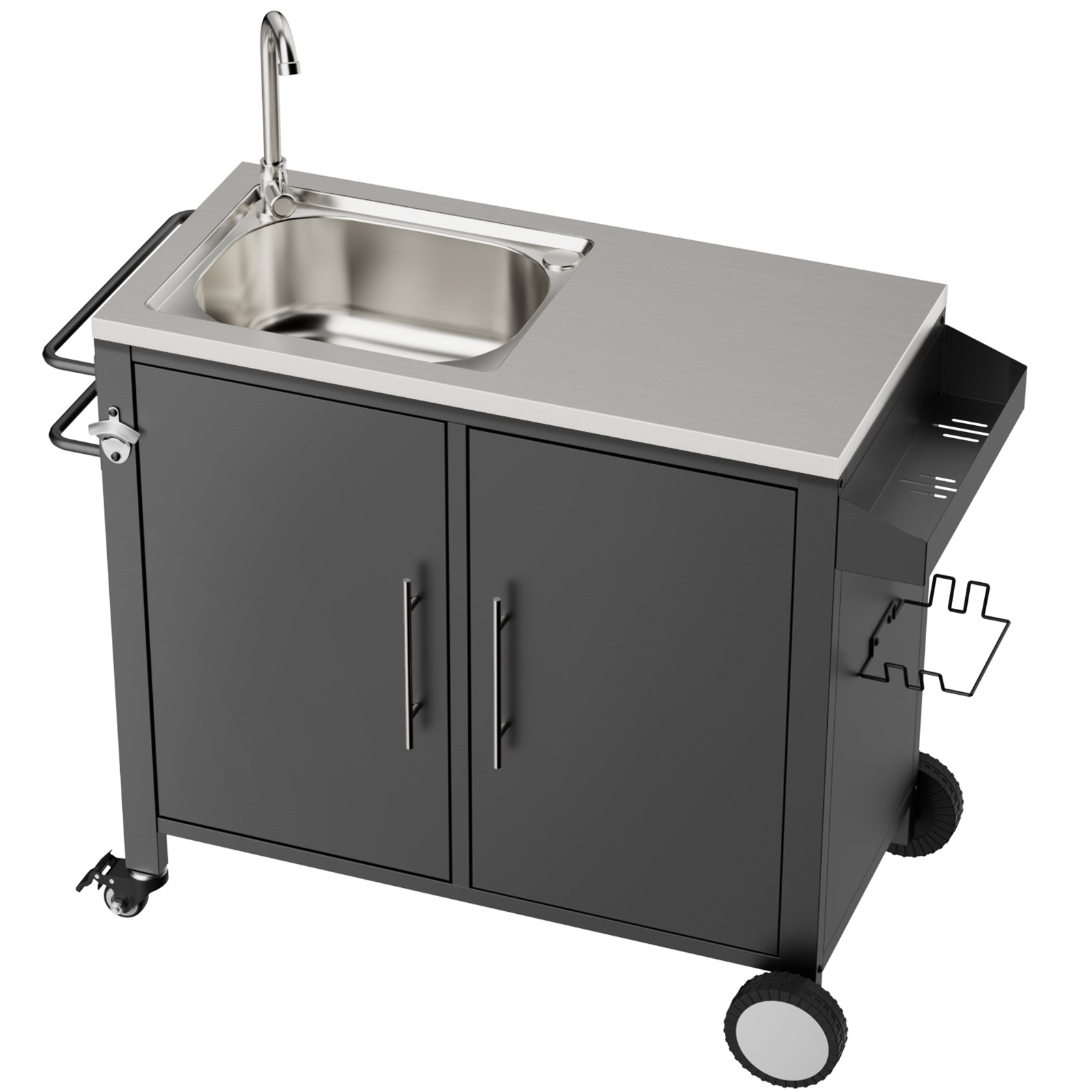 Grill cart spice rack and accessories