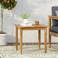 Gavin square acacia wood side table, teak finish