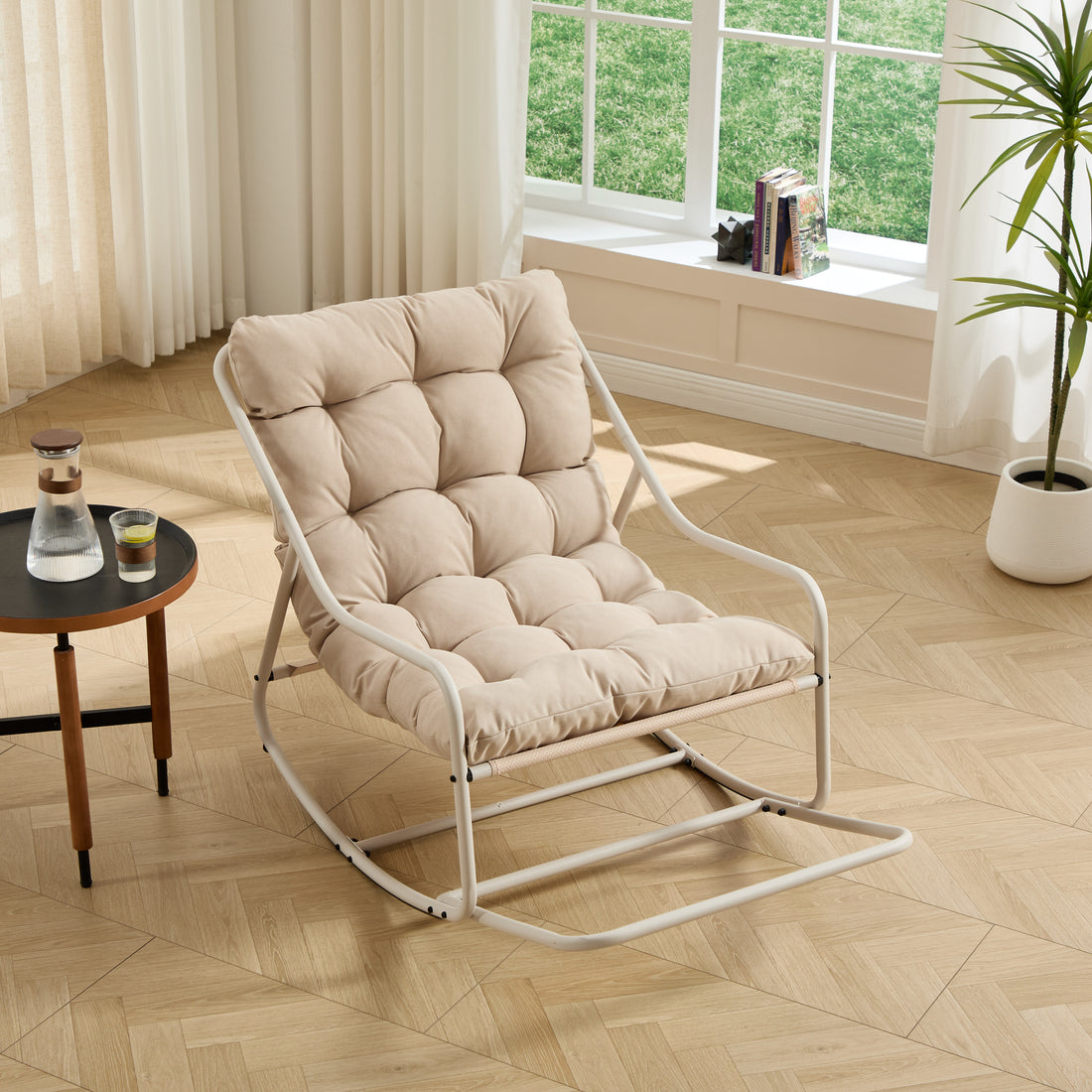 Outluma Cushioned Outdoor Rocking Chair - Beige