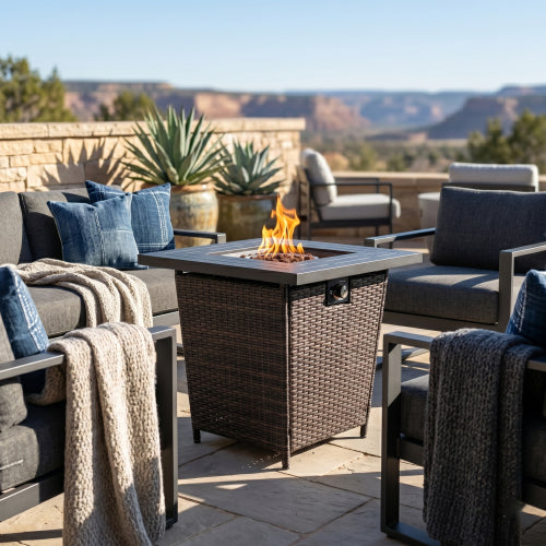 28-Inch Square 50,000 BTU Propane Fire Pit Table - image 2