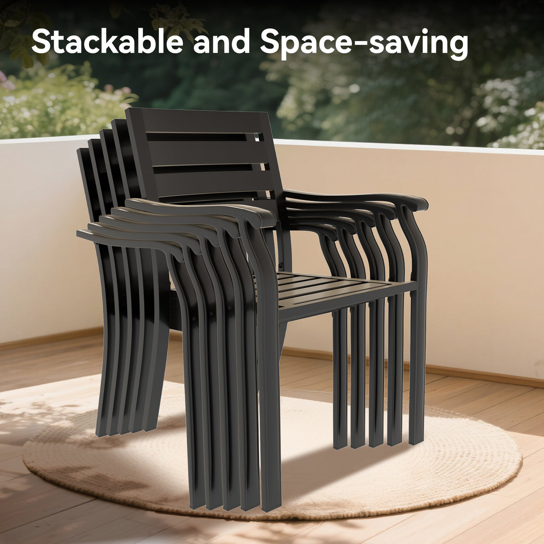Outluma Black Metal Bistro Chairs - Set of 2