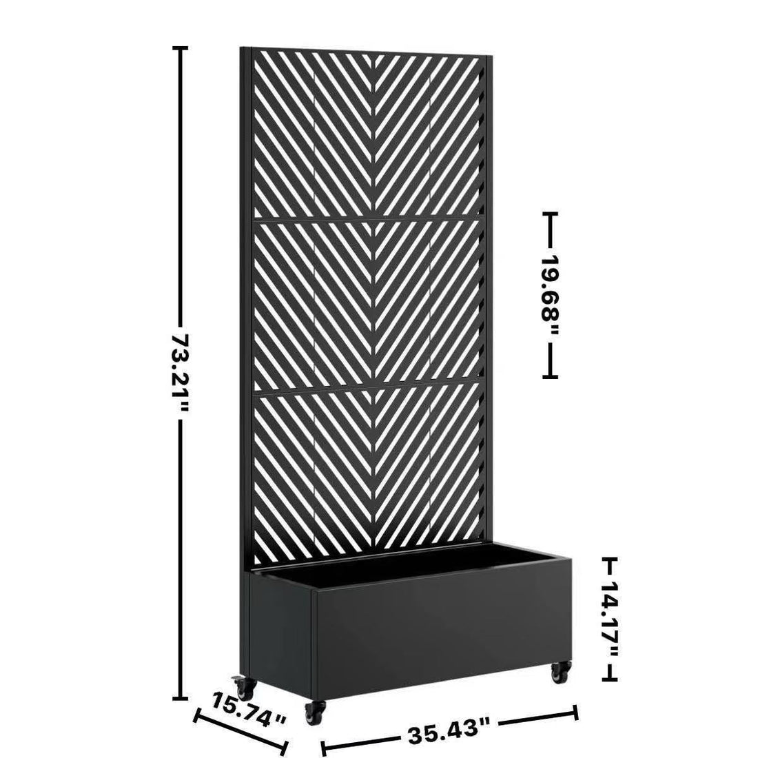 Outluma Metal Trellis Planter Box with Wheels - 73 in