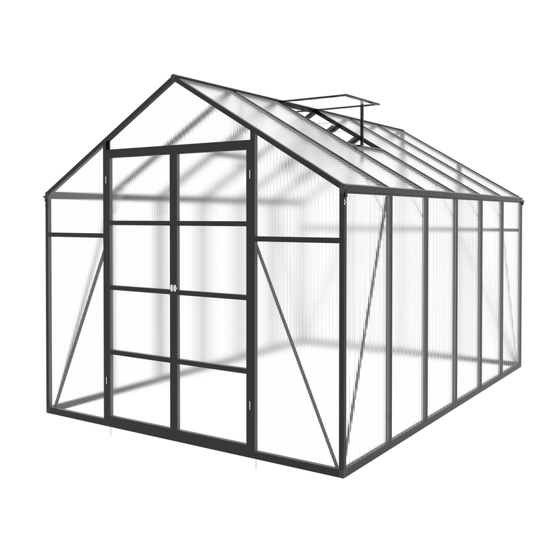 Outluma 10 x 12 Aluminum Greenhouse with Raised Base