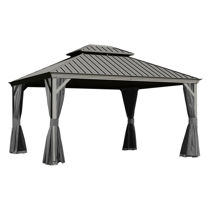 Outluma 10 x 13 Hardtop Gazebo with Curtains and Netting