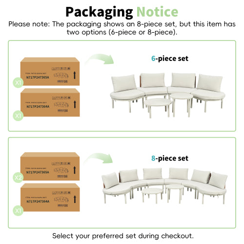 8-Piece Half-Moon Outdoor Sectional Set - image 7