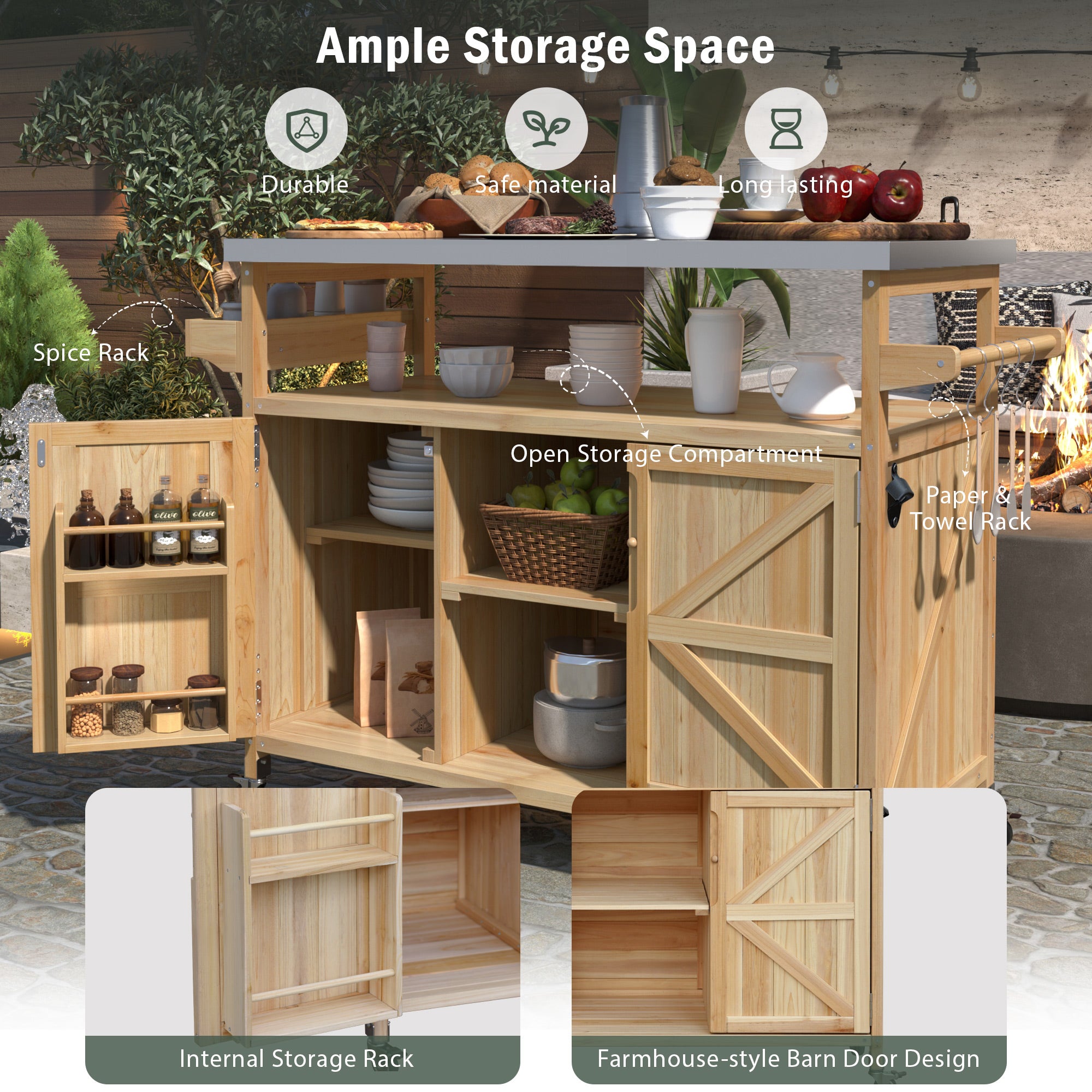 K&K Farmhouse Outdoor Kitchen Island detail