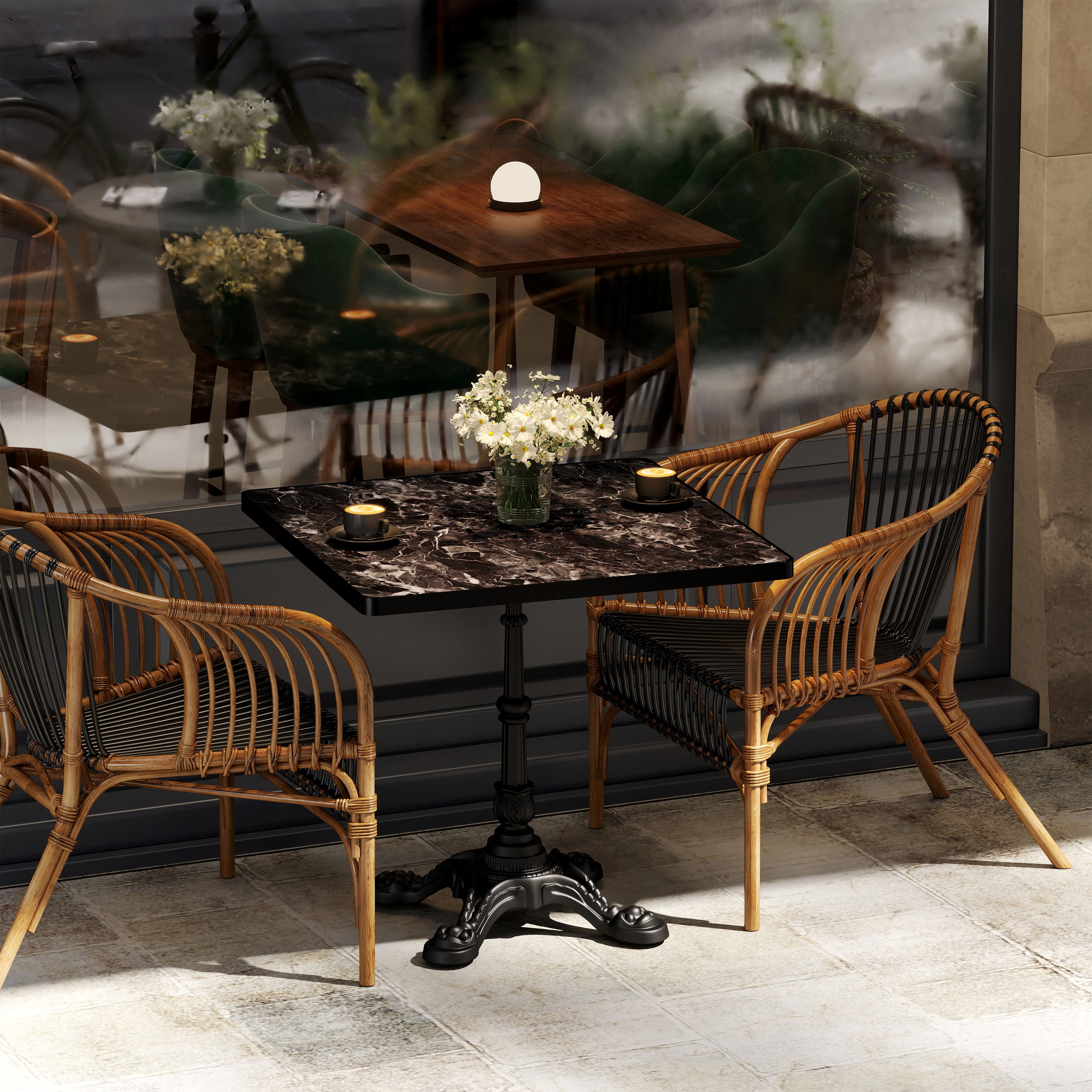 Sintered Stone Bistro Table detail